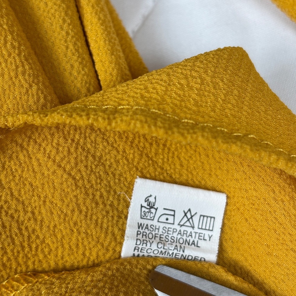 Andthewhy Off The Shoulder Smocked Bell Sleeve‎ Blouse Small Mustard Yellow - Picture 7 of 10